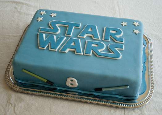 Festa Star Wars bolo de pasta americana azul