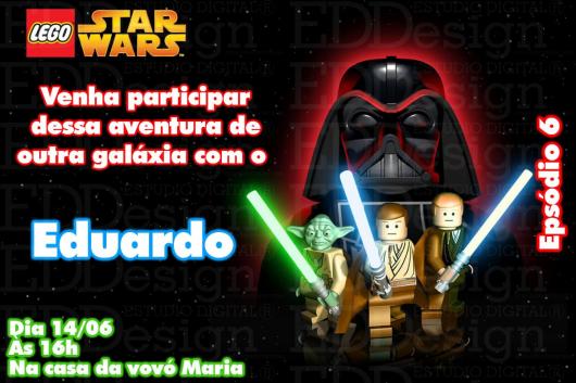 Festa Star Wars convite cartão