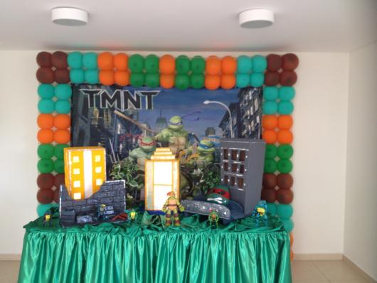 Festa Tartarugas Ninja com tolha de mesa verde