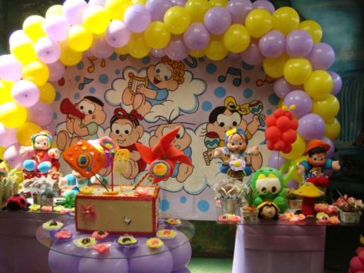 Festa Turma da Mônica baby lilás e amarelo