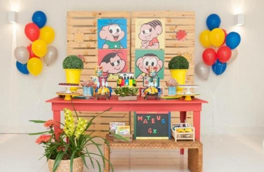 Festa Turma da Mônica simples com palet