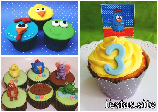 cupcake galinha pintadinha de chantilly e pasta americana