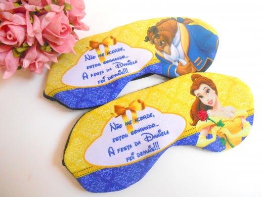 Lembrancinhas de 15 Anos A Bela e a Fera máscara de dormir