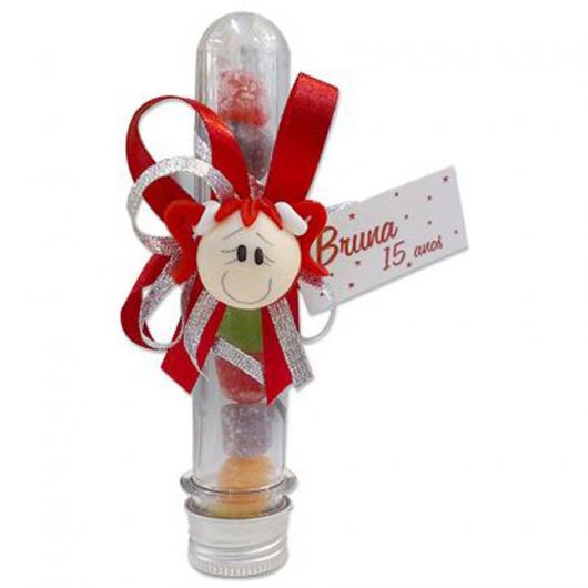 Lembrancinhas de 15 Anos vermelha tubete personalizado