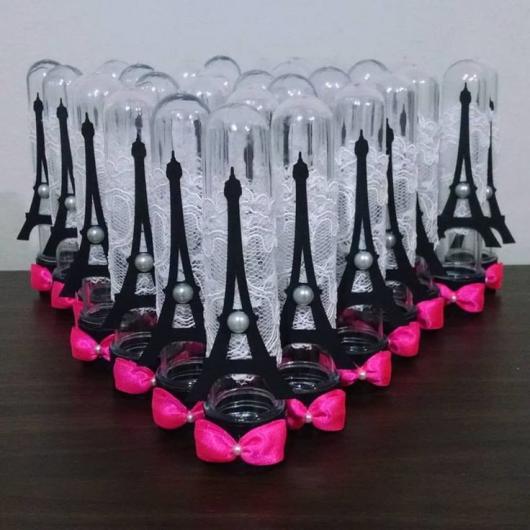 Lembrancinhas de 15 Anos París tubete personalizado