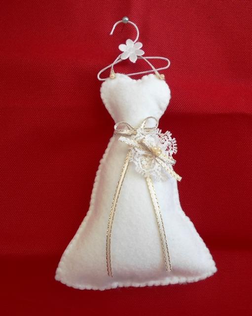 Lembrancinhas para Padrinhos de Casamento vestido de feltro