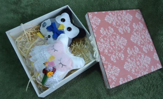 Lembrancinhas para Padrinhos de Casamento casal de corujas de feltro