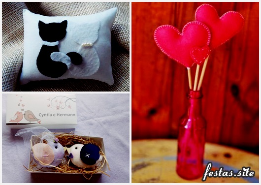 Lembrancinhas para Padrinhos de Casamento modelos de feltro