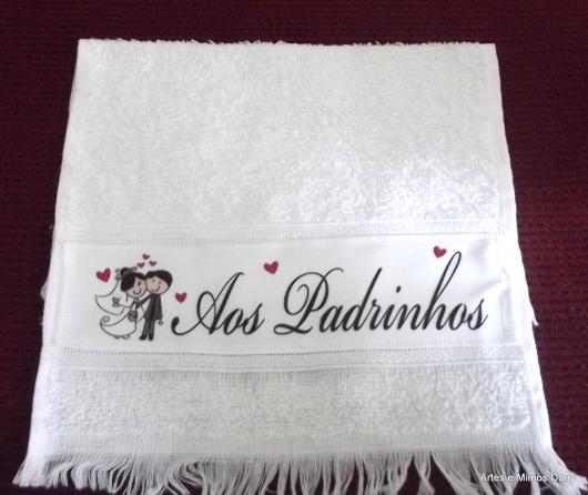 Lembrancinhas para Padrinhos de Casamento toalhinha personalizada
