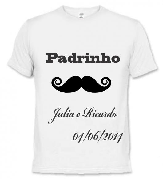 Lembrancinhas para Padrinhos de Casamento camiseta personalizada