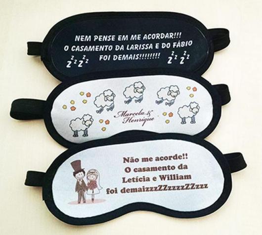 Lembrancinhas para Padrinhos de Casamento máscara de dormir