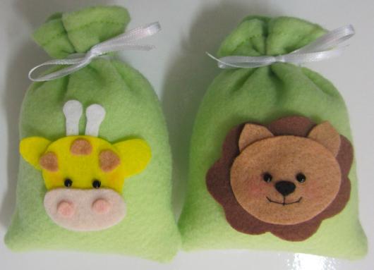 Lembrancinhas Safari de feltro saquinho surpresa
