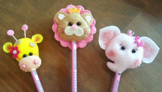 Lembrancinhas Safari rosa ponteira de lápis