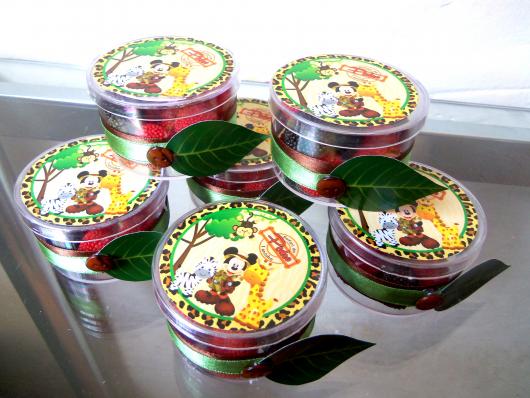 Lembrancinhas Safari do Mickey latinha personalizada