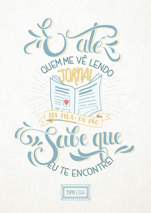 Mensagem com desenho de jornal.