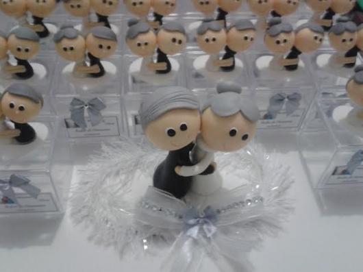 Bodas de Diamante lembrancinha de biscuit