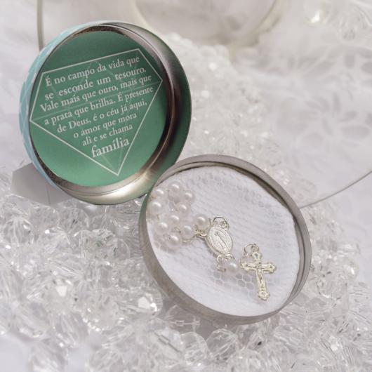 Bodas de Diamante lembrancinha com terço