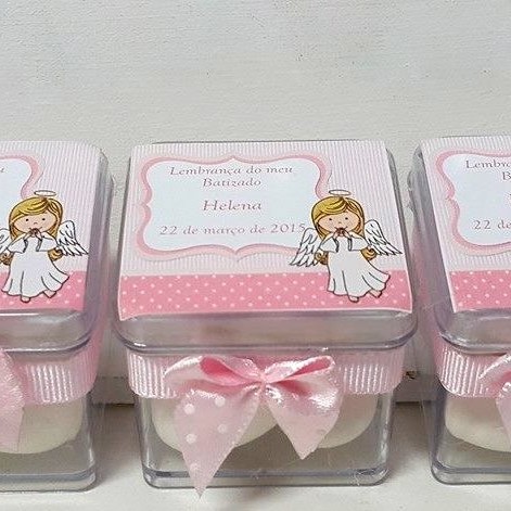 Caixinha para Lembrancinhas de batizado rosa
