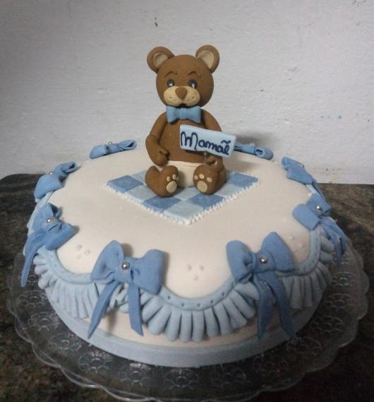 Chá de Bebê Simples bolo tema ursinho