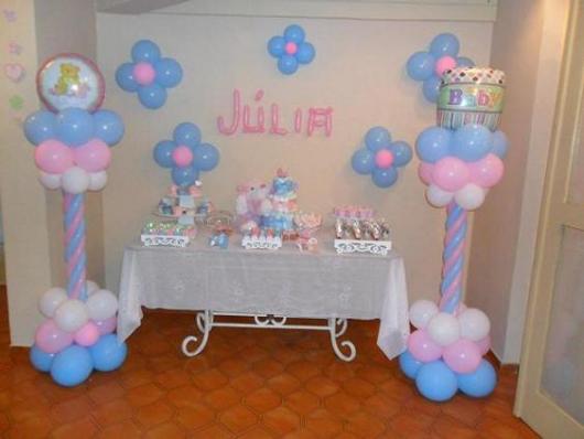 Chá de Bebê Simples para menina azul e rosa