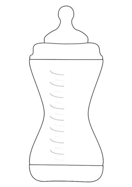 Chá de Bebê Simples molde de mamadeira para imprimir