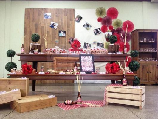 Chá de Casa Nova decoração rústica com enfeites de papel