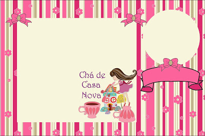 Chá de Casa Nova convite rosa