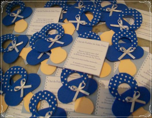 Convites de Chá de Bebê modelo de EVA no formato de chupeta