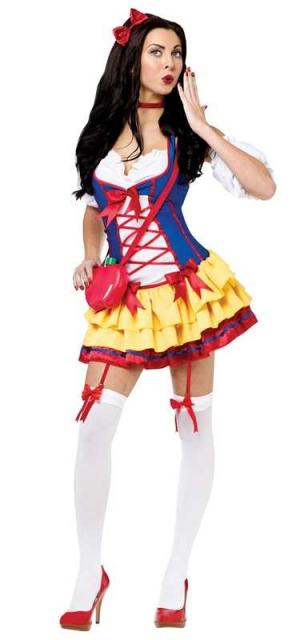 Fantasia Branca de Neve curta com sapato vermelho