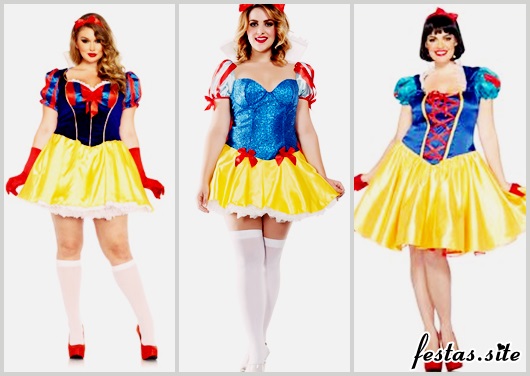 Fantasia Branca de Neve plus size modelos