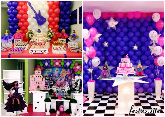 Festa da Barbie Pop Star modelos de decoração