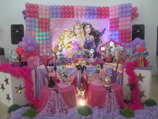 Festa da Barbie decoração co, painel personalizado