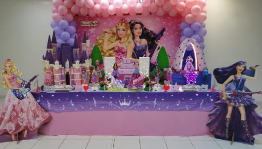 Festa da Barbie Pop star decoração com displays