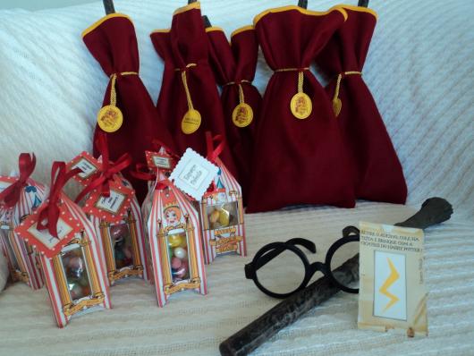 Festa Harry Potter lembrancinha caixinha e saquinho surpresa