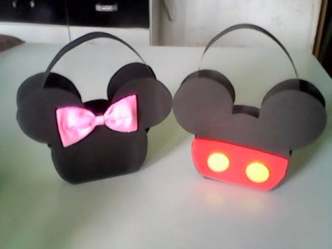 Lembrancinhas do Mickey cestinha de doces de EVA