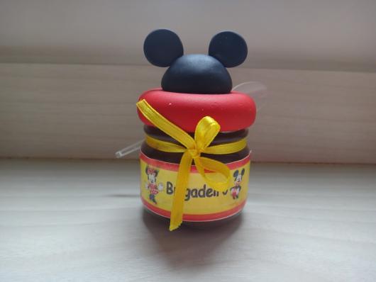 Lembrancinhas do Mickey potinho de papinha personalizado com biscuit