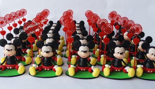 Lembrancinhas do Mickey porta bilhete de biscuit