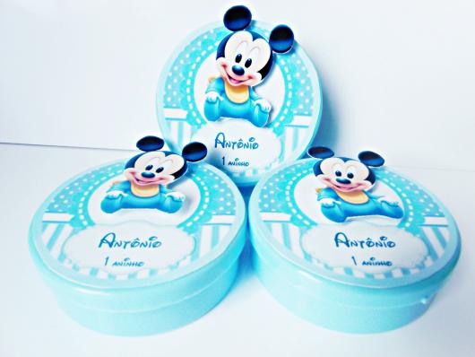 Lembrancinhas do Mickey baby latinha personalizada