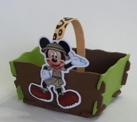 Lembrancinhas do Mickey safari baleiro de EVA