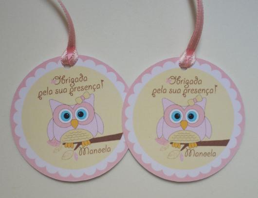 Tags para Lembrancinhas de chá de bebê corujinha