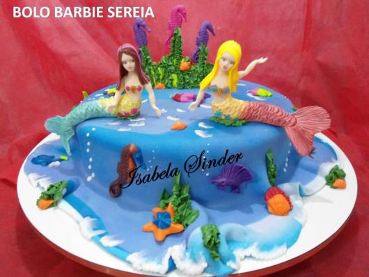 Bolo da Barbie com 2 sereias