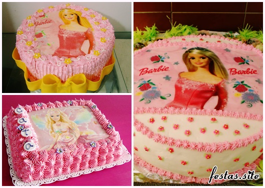 Bolo da Barbie modelos com chantilly simples