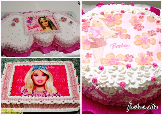 Bolo da Barbie modelos com chantilly e papel de arroz