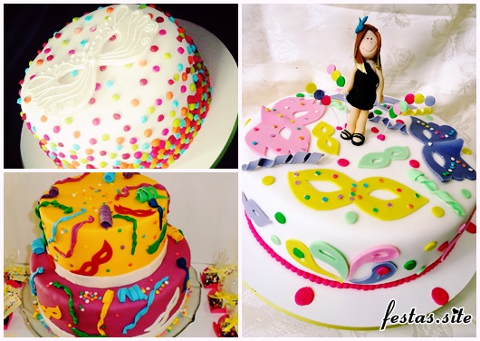 Bolo de Carnaval modelos de pasta americana