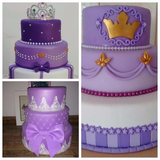 bolo fake princesa sofia com biscuit