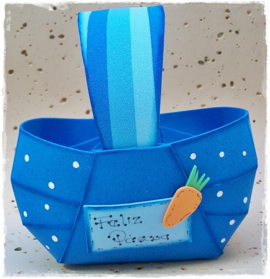 Cesta de Páscoa de EVA azul