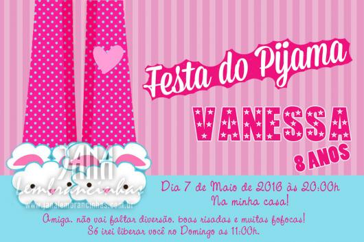 modelo de convite para festa do pijama simples
