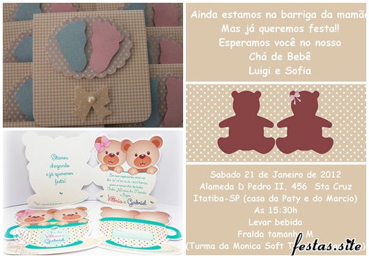 Convites Chá de Bebê modelos