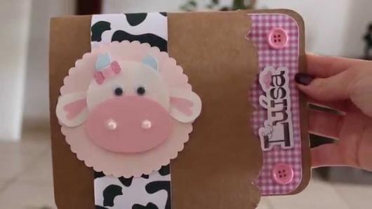 Convites Fazendinha rústico com aplique de porquinha