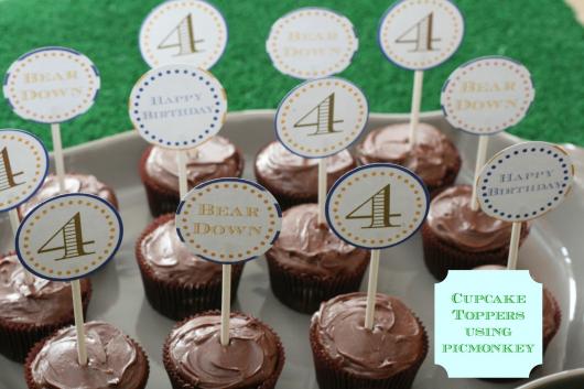 Cupcake de Chocolate comn topper estampado com a idade do aniversariante